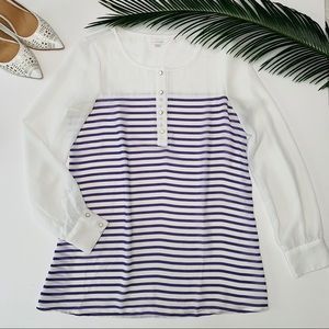 Charming Charlie | semisheer purple striped blouse
